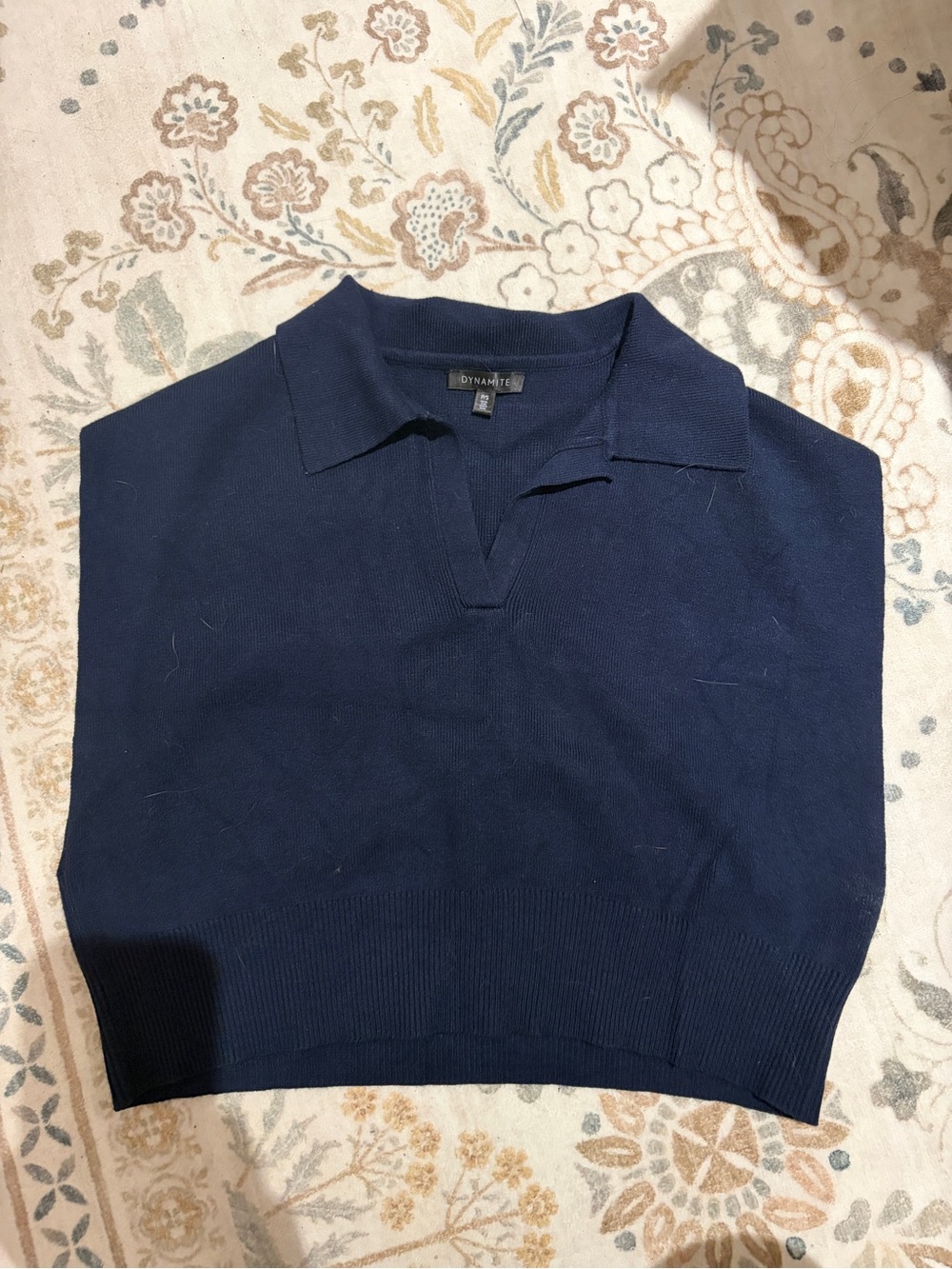 Dynamite Men's Navy Collared V-Neck Sweater Vest